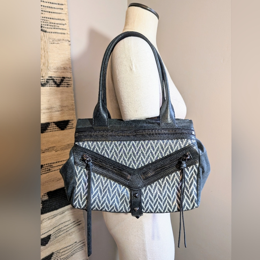 Botkier Trigger satchel - unique blue leather & gunmetal - Like new!